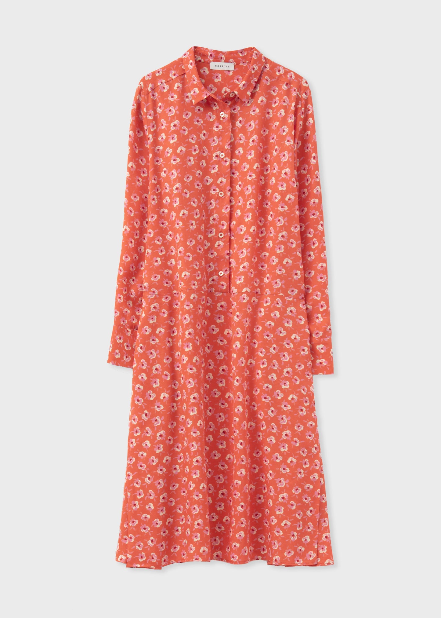 Rosso35 Orange Viscose Shirt Dress