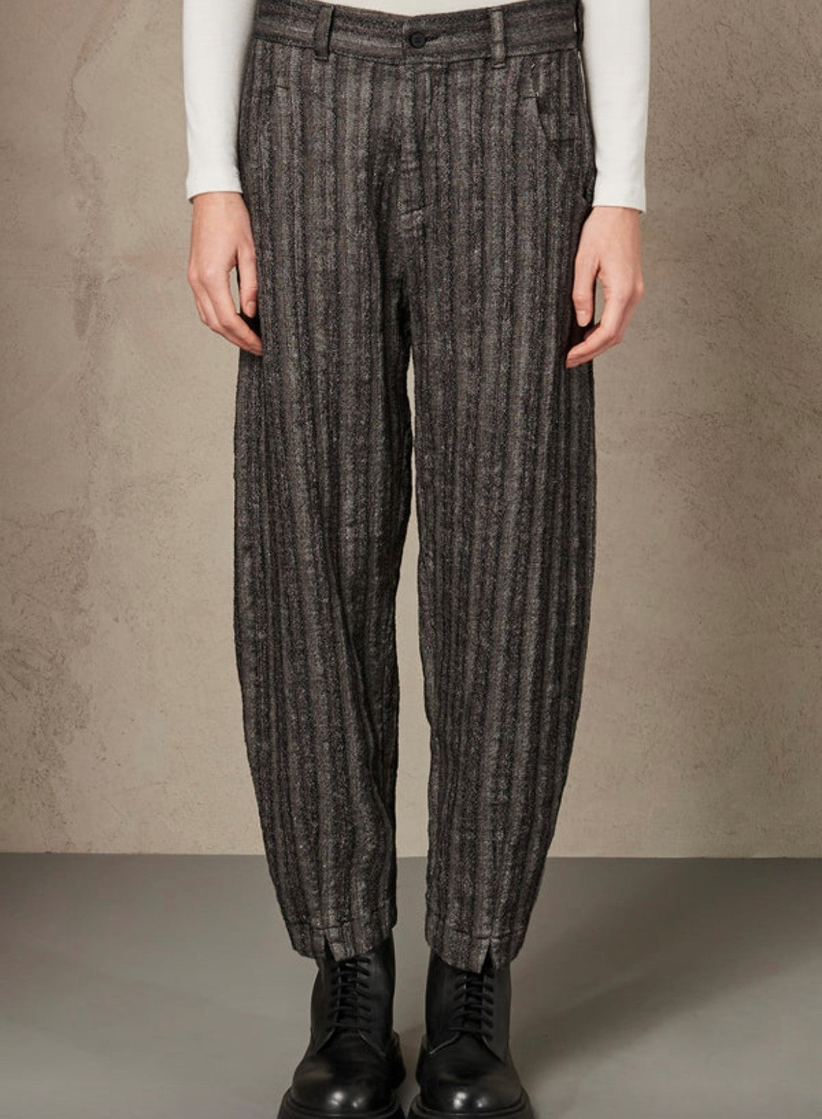 Transit Par Such Herringbone Wool Blend Trousers 131